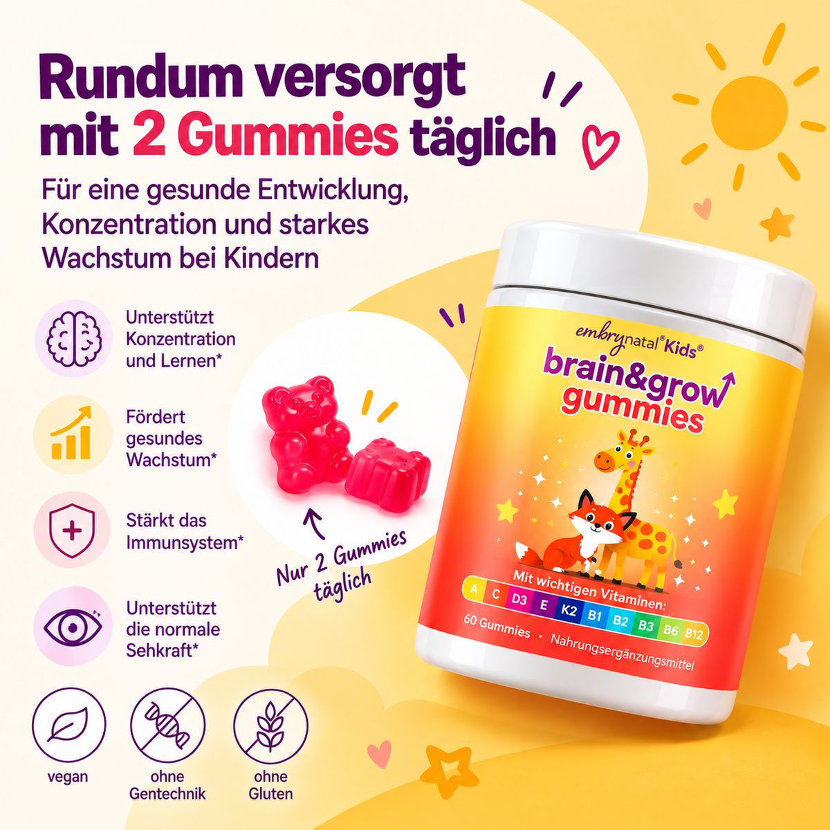 Embrynatal kids® grow&brain Gummies